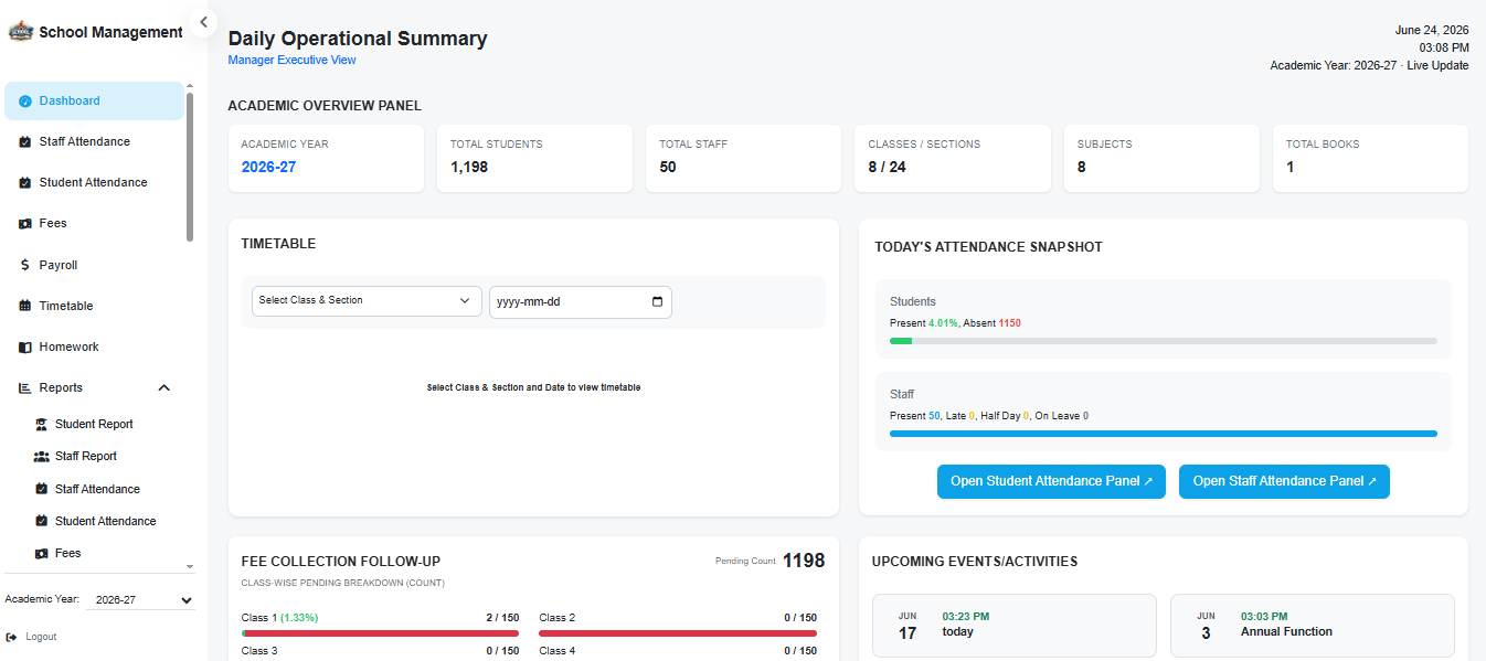 Student Dashboard Screenshot