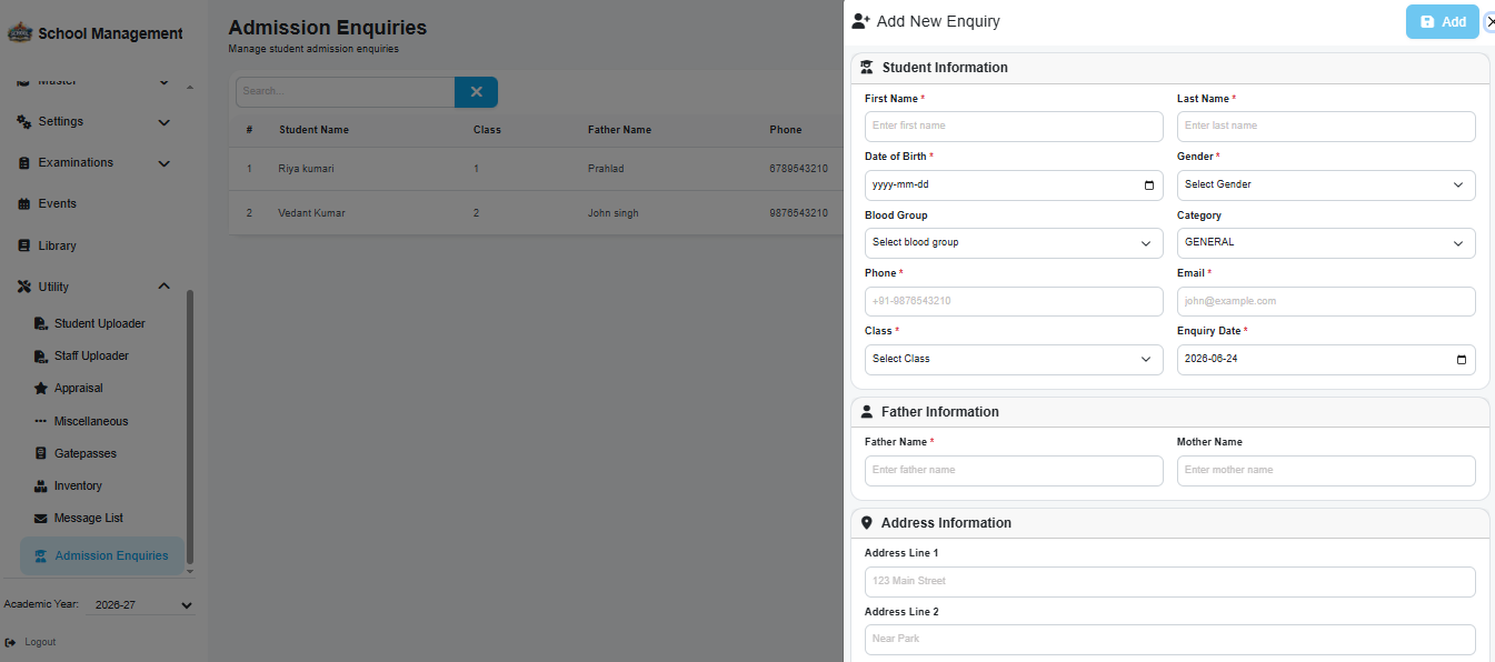 Student Dashboard Screenshot