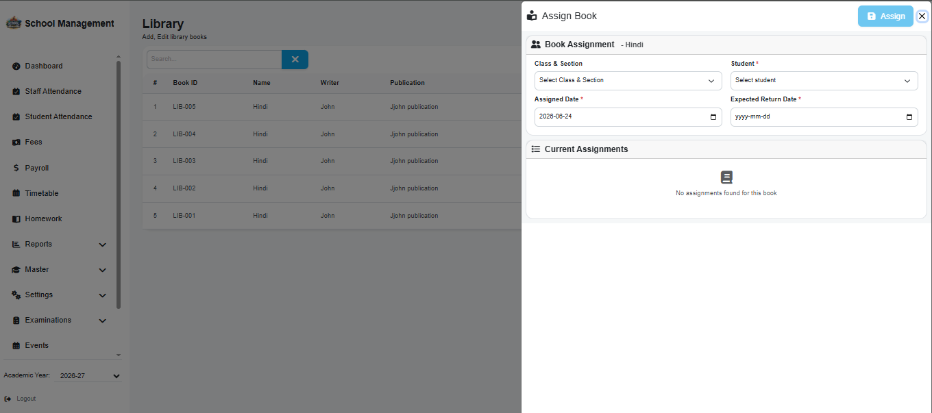 Student Dashboard Screenshot
