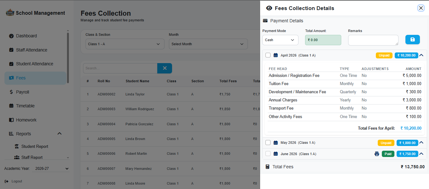 Student Dashboard Screenshot