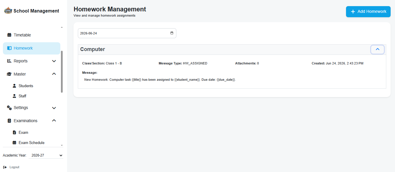 Student Dashboard Screenshot