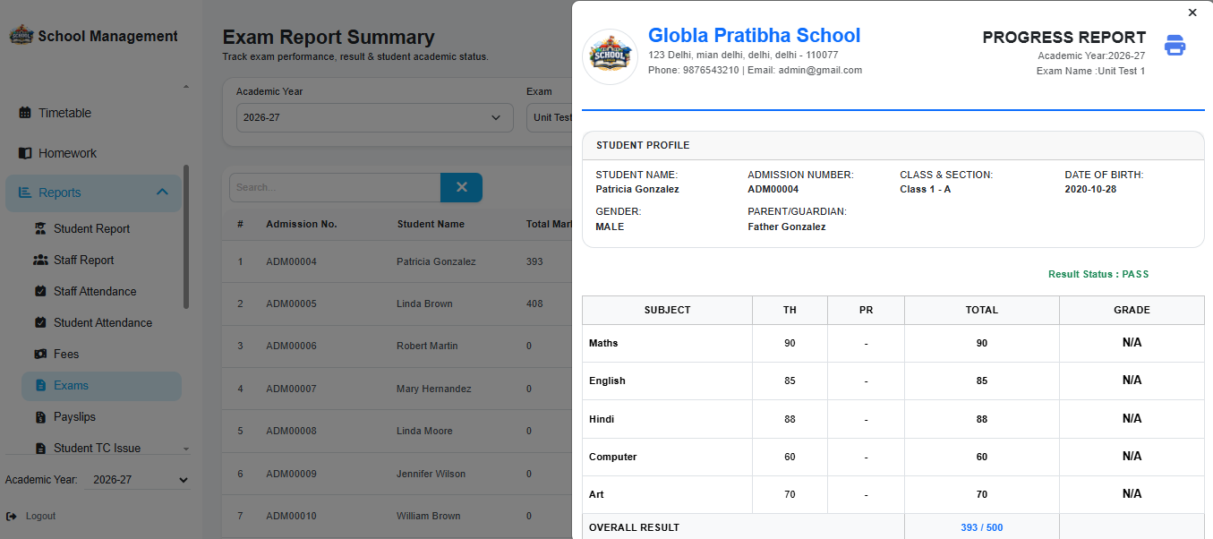 Student Dashboard Screenshot