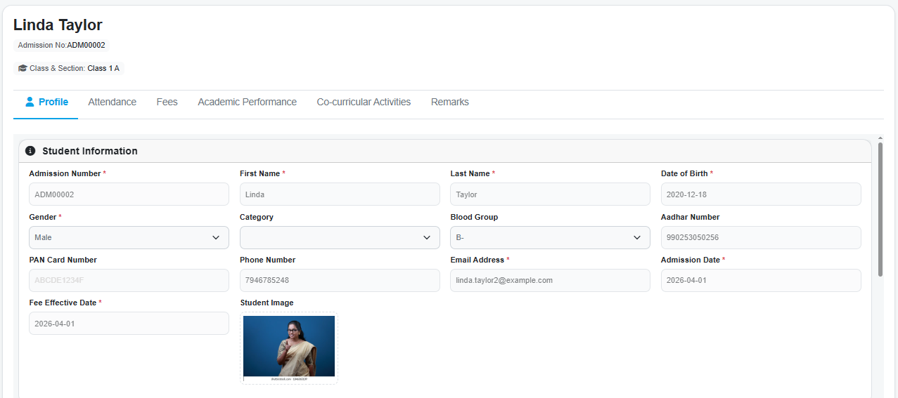 Student Dashboard Screenshot