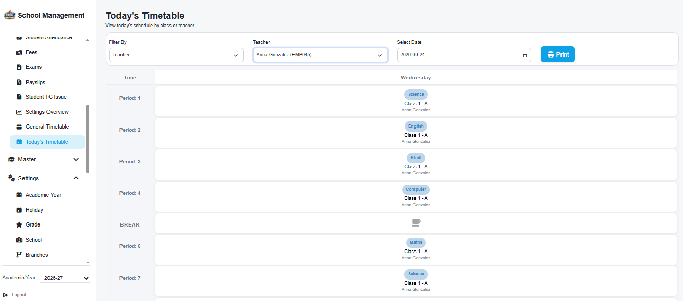 Student Dashboard Screenshot